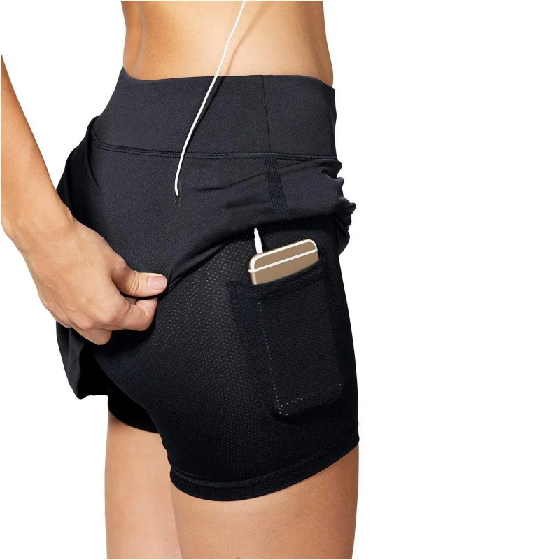 Women's Active Athletic Skort Lightweight Skirt With Pockets Quick Dry Pencil Skirts With Shorts Inner For Running Tennis Golf W