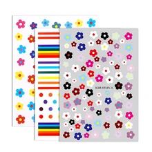 Etiqueta engomada del clavo Kim Hyun un estilo de etiqueta flor huevo fresa primavera y verano etiquetas de diseño, uñas postizas, pulse en uñas, manicura NED(China)