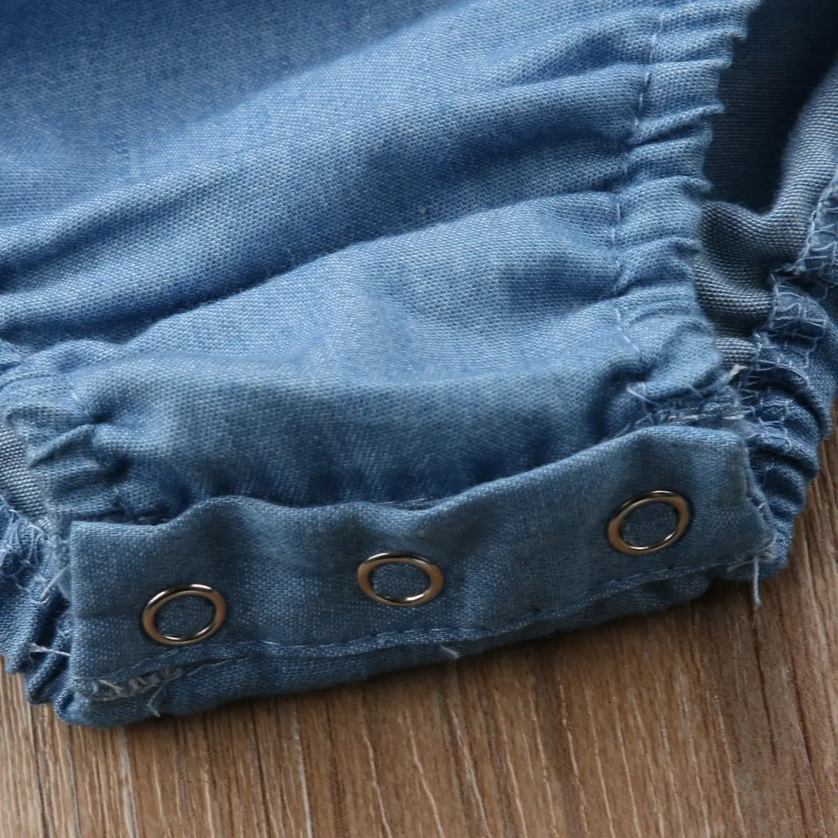 2 шт. новорожденных детей оборками джинсовые комбинезон для девочек спереди комбинезон с бантом наряды одежда