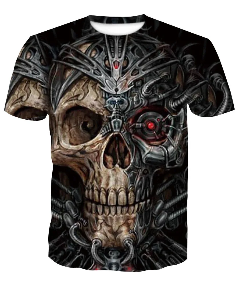

New Pattern Tide T Male Human Skeleton 3d Printing Short Sleeve Unlined Upper Garment Street Will Code Men's Wear 2019 T-shirt