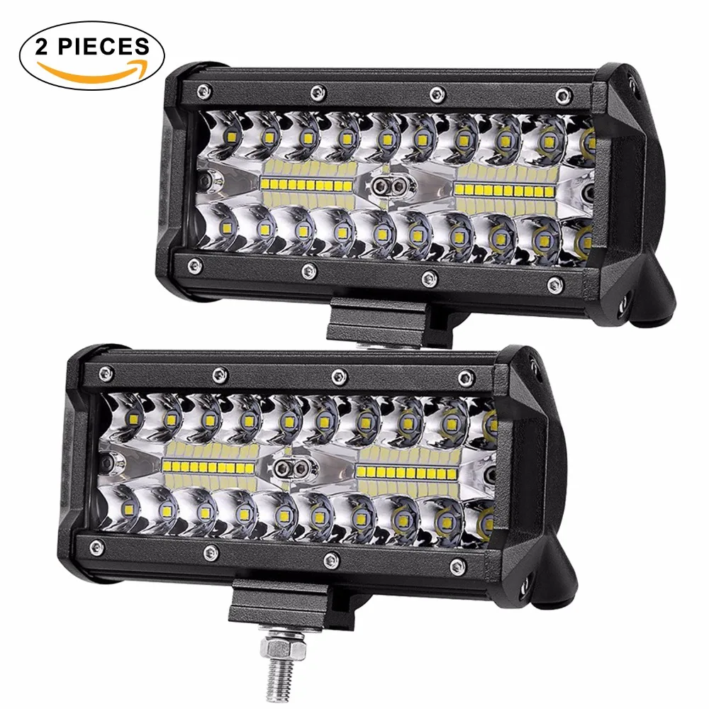 2pcs 7inch LED work light bar 120w 12v 24v car Driving light for