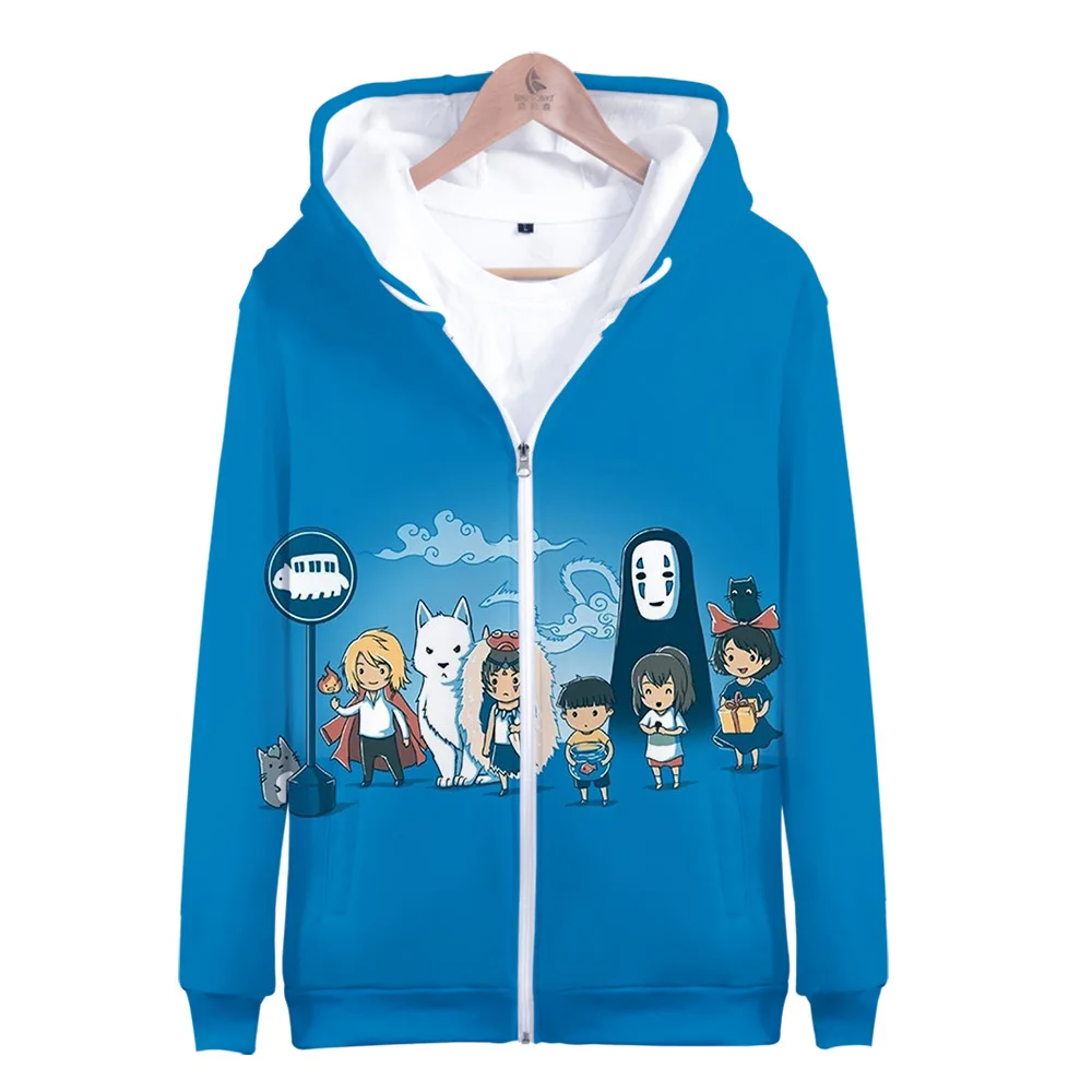 Толстовка с капюшоном для мужчин и женщин; детская толстовка; Studio Ghibli Hayao Miyazaki Chihiro; куртка с капюшоном в стиле аниме; пальто на молнии