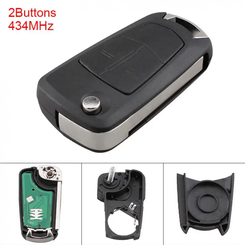 

2 Buttons Uncut Flip Car Remote Key Case Keyless Key Fob PCF7941 Chip and Battery for Opel (vauxhall) Corsa D 2007-2012