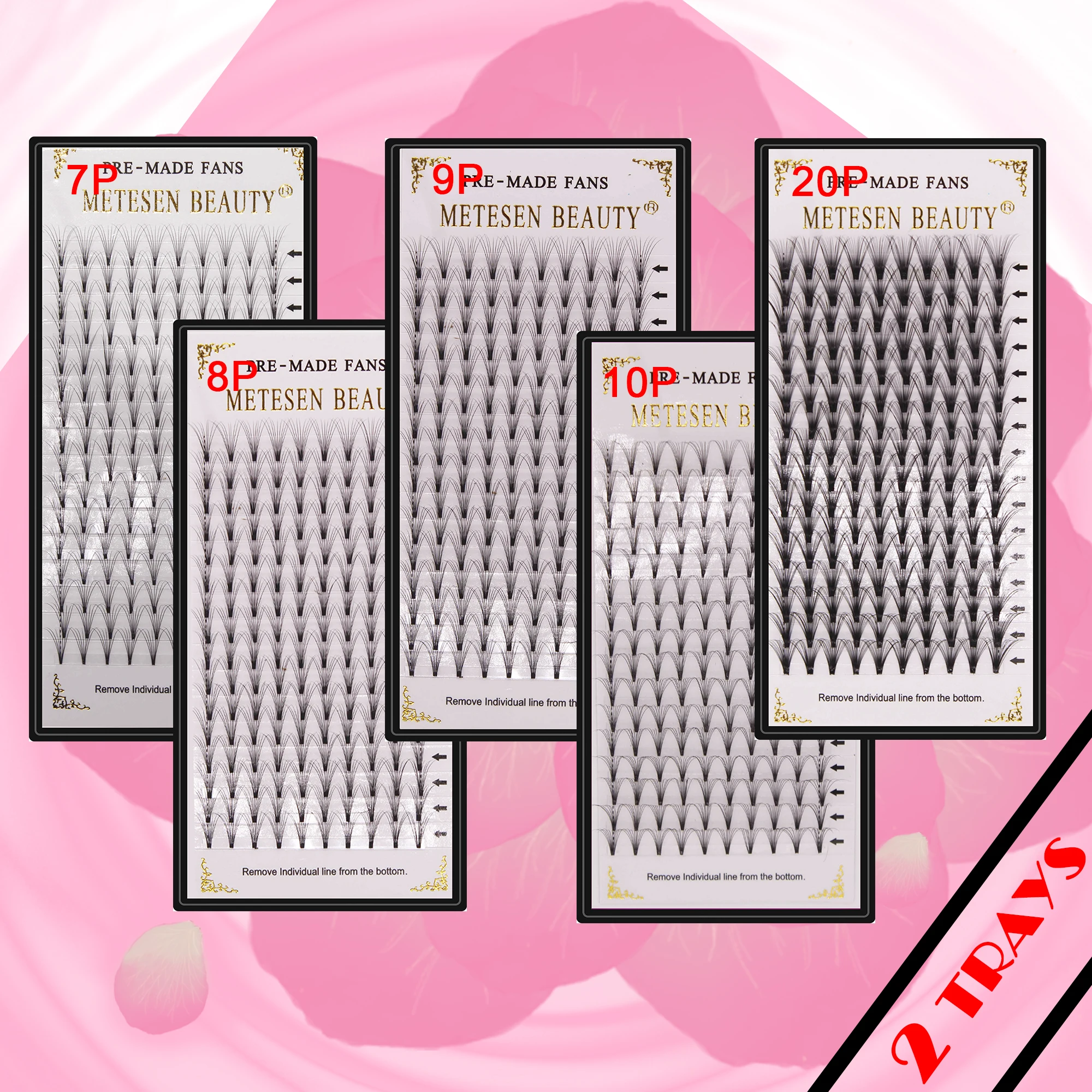 

Metesen Beauty 2 case premade volume lash fans 16rows 7D - 20D premium natural silk lashes volume long false make up eyelashes