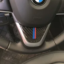 Для bmw x1 e84 2 серия Гран интерьер автомобиля стиль углеродное волокно руль наклейки м эмблемы в полоску 3D наклейки