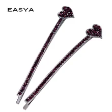 EASYA популярный дизайн Красный Синий Кристалл Сердце заколки-пряжки для волос Новая мода женщин девушки аксессуары для волос Головные уборы