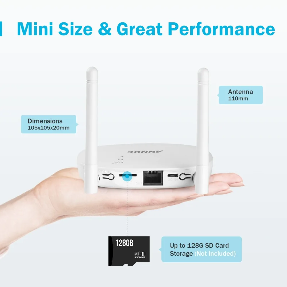 ANNKE 1080P Wifi Мини Видео Аудио уличная ip-камера NVR комплект Wi-Fi 2шт 2МП ip-камера двухсторонняя аудио PIR домашний комплект системы видеонаблюдения