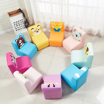 

Children's Back Sofa Kindergarten Baby Chair Cartoon Sofa Stool Cute Solid Wood Stool Nordic Good Quality