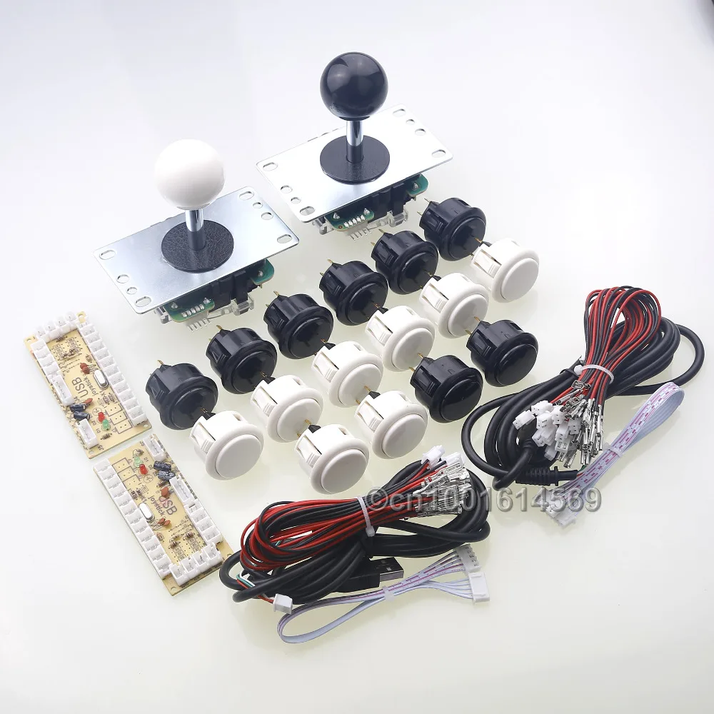

Arcade Kit Bundles Coin Operated Games DIY With Zero Delay USB Encoder Board + 30mm Sanwa Push Buttons + Sanwa Arcade Joystick