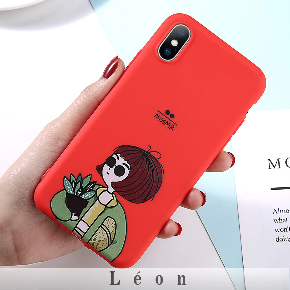 Чехол для телефона USLION Leon Uncle Girl для iPhone 11, 7, 8 Plus, X, XR, XS, Max, классный мультяшный чехол s для iPhone 6, 6S Plus, мягкий силиконовый чехол