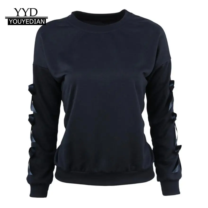Fashion Womens Sweatshirts Long Sleeve Sweatshirt O Neck Elegant Casual Tops Solid color Loose High Quality oversized | Женская одежда