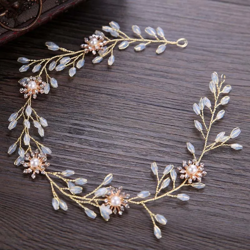 

FORSEVEN Women New Fashion Crystal Head Band Hair Clips Tiara Bridal Headband Flower Wedding Bride Headpiece Hair Accessories