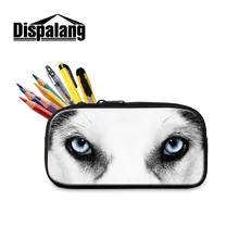 Dispalang животных Волк Сумки для карандашей для детей Прохладный Лев Средства ухода для век узор косметический Чехол персонализированные большая ручка Сумки для Обувь для мальчиков Дети