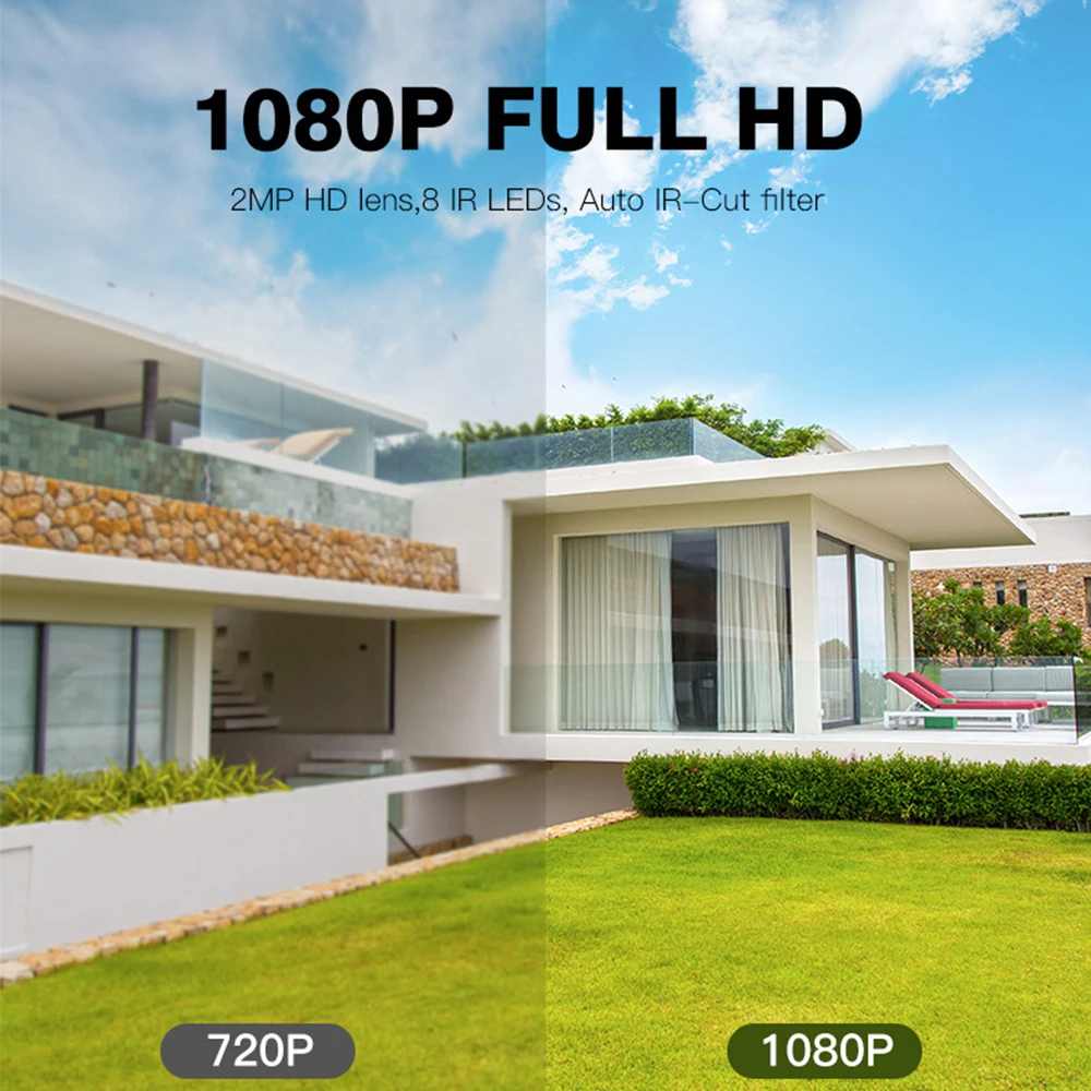 Full HD 2.0MP 1080P Водонепроницаемая WiFi ip-камера наблюдения беспроводная уличная камера безопасности ночного видения CCTV Камера