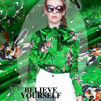 

2016 summer new printing silk fabrics elegant light fashion dress elastic silk fabric wholesale high quality silk cloth