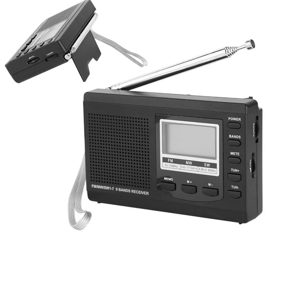 Portátil FM/MW/SW Radio despertador Digital Full Band Radio RECEPTOR