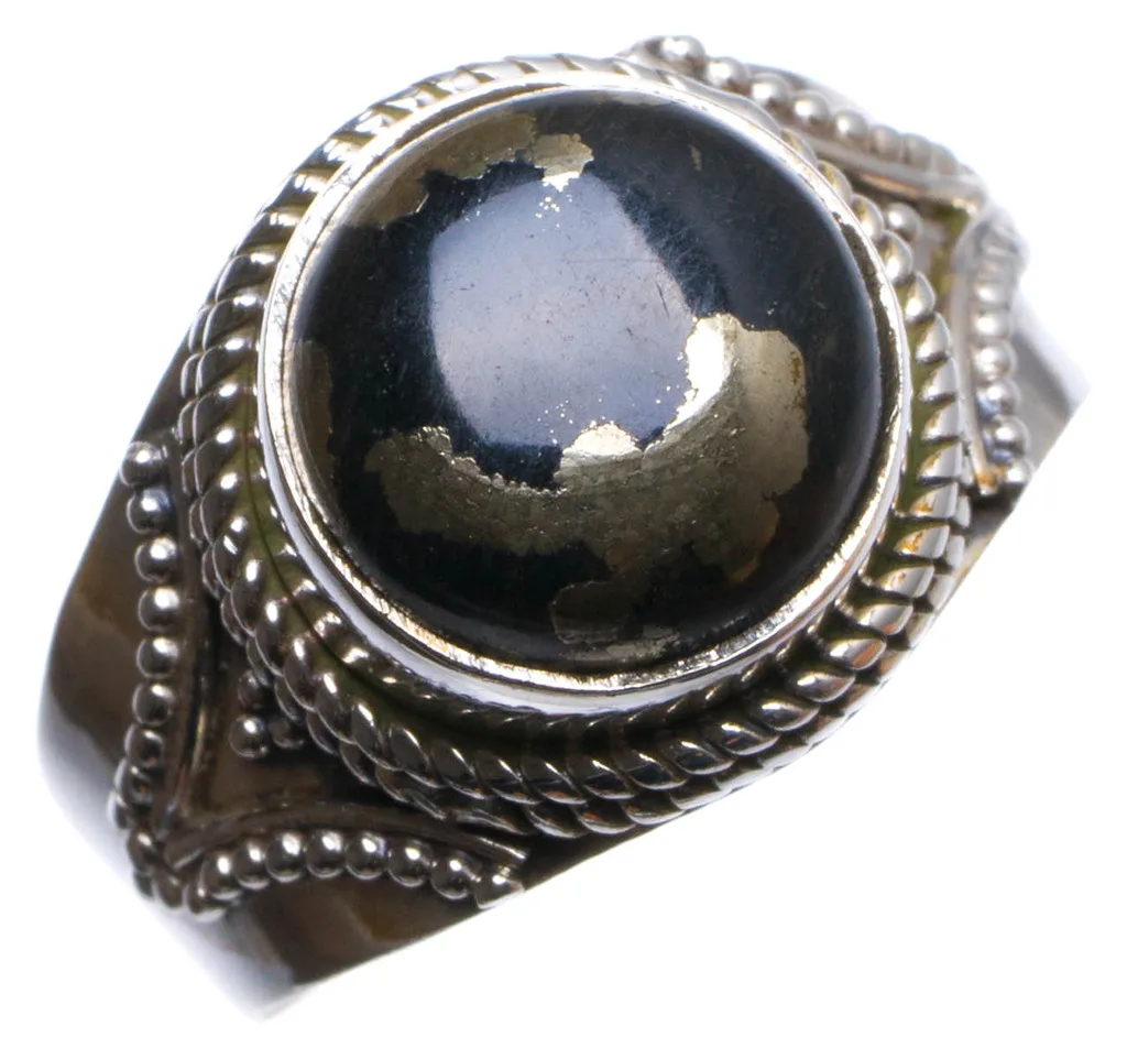

Natural Apache Gold Stone Handmade Unique 925 Sterling Silver Ring, US size 7 X2746