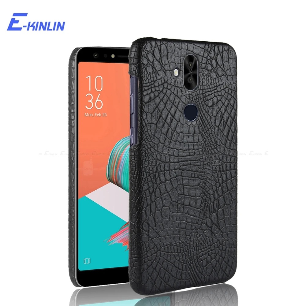 

Snake Crocodile Pattern Plastic Back Cover For ASUS ZenFone 5Z 5Q 5 Lite Selfie ZS620KL ZE620KL ZC600KL PU Leather Phone Case