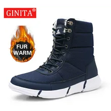 Winter Men Snow Boots Waterproof Lightweight Man Desert Boots Unisex Fur Plush Warm Snow Shoes For Male Ankle Boots Booties