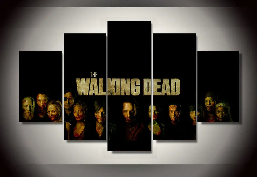 Framed Printed walking dead art Group Painting children's room decor