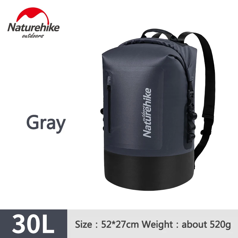 Naturehike 20L 30L 40L водонепроницаемый рюкзак сухой мешок 420D ТПУ Открытый Дорожный рюкзак Дрифтинг река треккинг Сумка для плавания - Цвет: Gray 30L