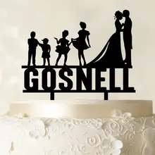 Свадебный торт Топпер, заказной торт Топпер, зеркальный торт Топпер семейный торт Топпер, блестящий торт Топпер, силуэт для вершины торта