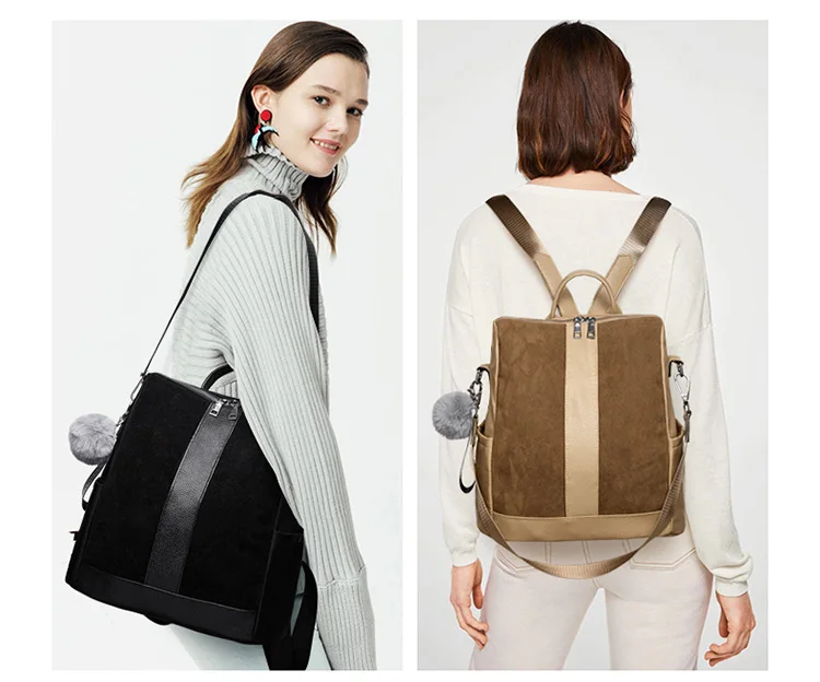 Модные замшевые женские рюкзаки, женские высококачественные Оксфордские рюкзаки, школьная сумка через плечо, рюкзак для девочек-подростков, mochila