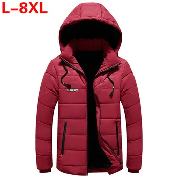 

Men new Winter Jacket 6XL 7XL 8XL Thick Warm Parka Fleece Fur Hooded Military Jacket Coat Windbreaker Jacket Male