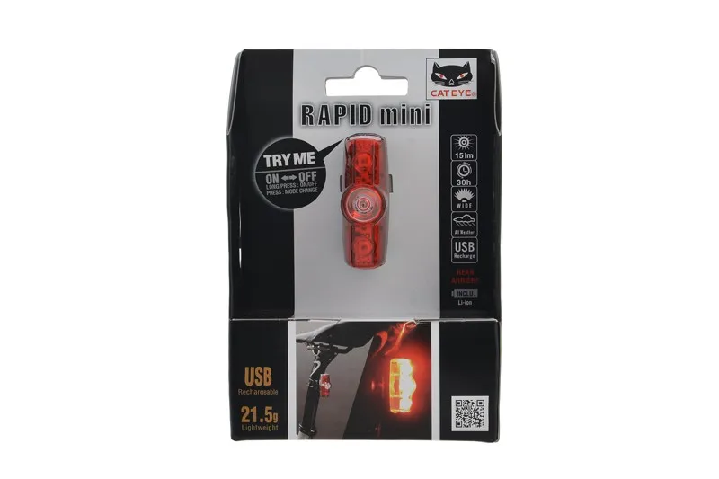Top CATEYE Bike Bicycle USB-rechargeable Safety Rear Lights MTB Road Cycling Riding Ultralight Tail Light Bike warning Flashing Lamp 16