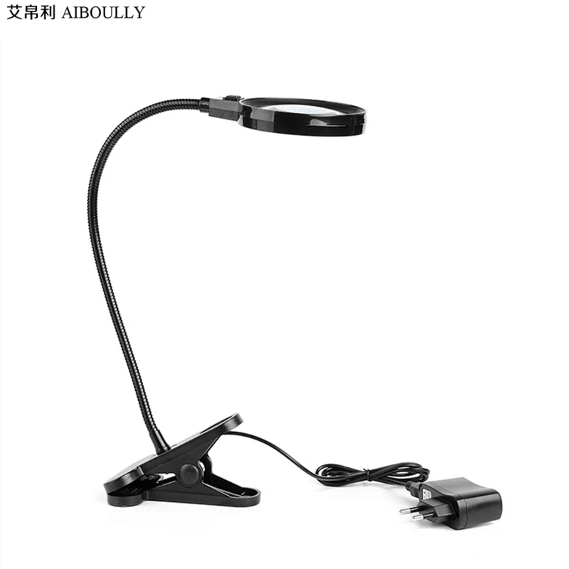 AIBOULLY Clip Magnifier ZOOM 6X Desktop With LED Maintenance Magnifier