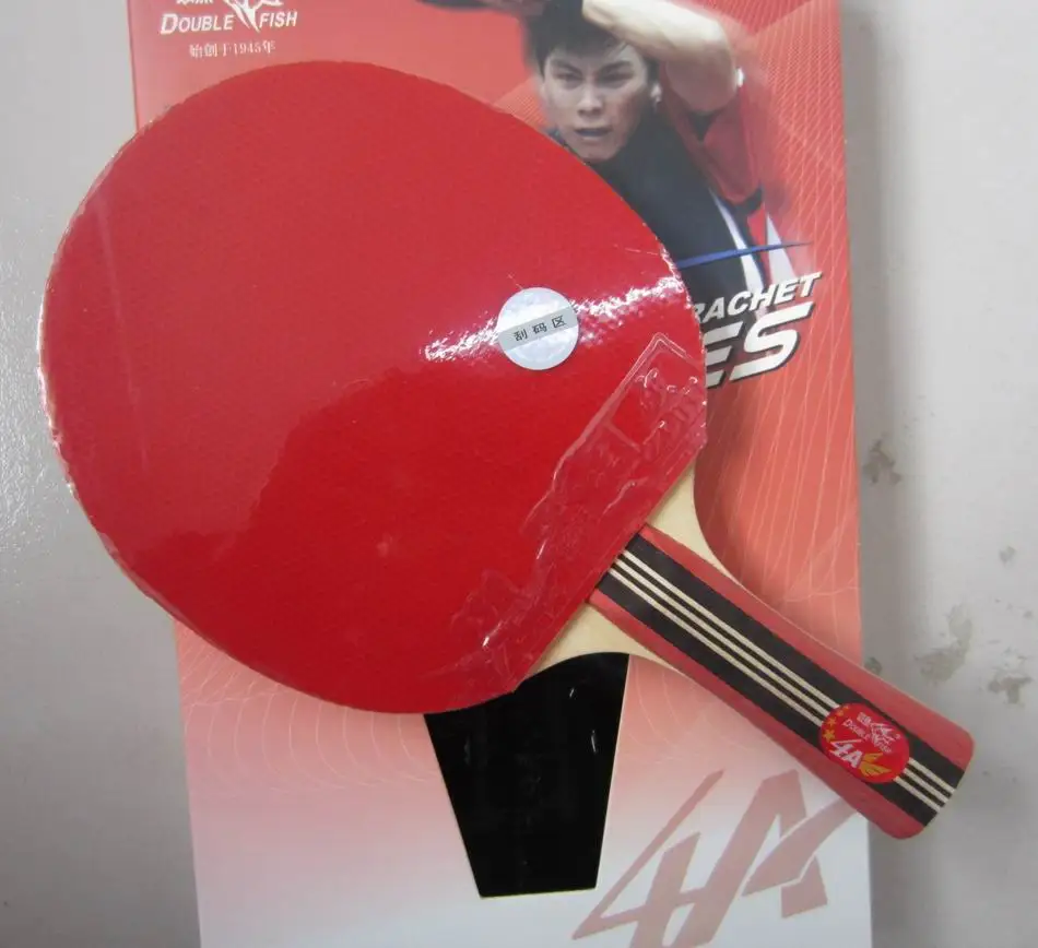 الأصلي النهائي مضارب هجوم المضرب مزدوج السمك 4 نجوم مضارب تنس الطاولة البثور في الخشب الخالص الأصلي التعبئة