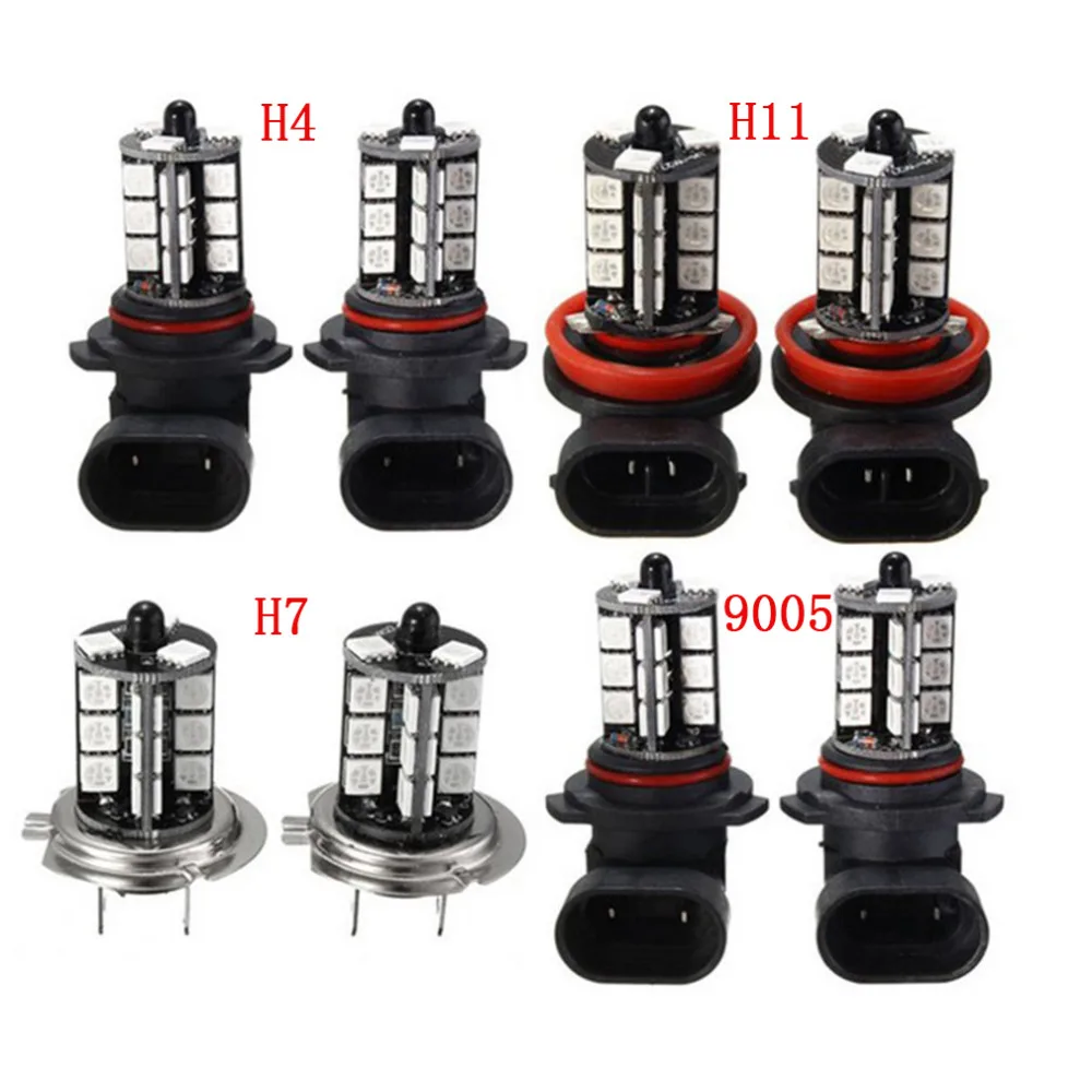 H7/H11/9005 RGB LED Anti Fog Light Colorful Car Headlight Bulb Remote