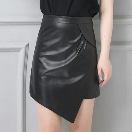 

2019 Women Slim Genuine Sheep Leather Skirt P17