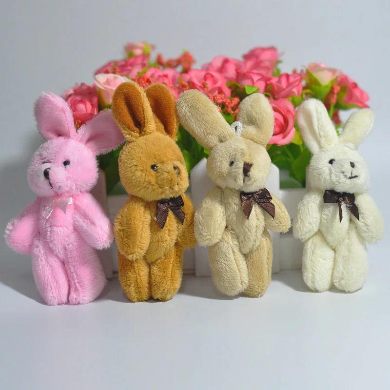 2017 New Lovely Rabbit Plush Toys Joint Rabbits DollsWedding Party Flower Decor DIY Materials 8cm 30pcs (10)