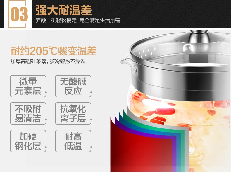 Утолщение стекла здоровья горшок автоматический Сплит Традиционная китайская медицина Электрический чайник бесплатный фильтр чай приготовления горшок 2 цвета