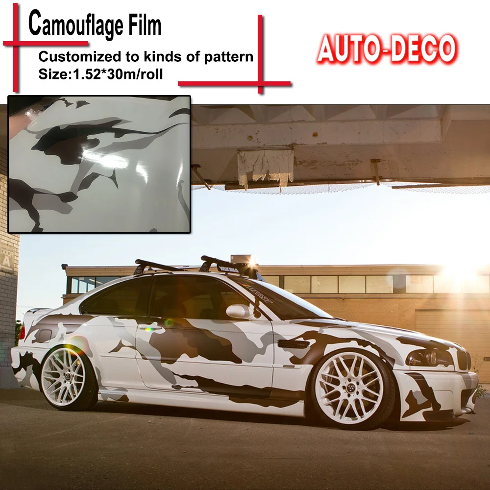 Aliexpress.com : Buy Black White Snow Camo Vinyl Wrap Full