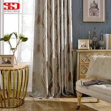 European Luxury Blackout Curtains For Living Room Bedroom Blinds Jacquard Embroidered Drapes Fabric Window Shade Ready Panels