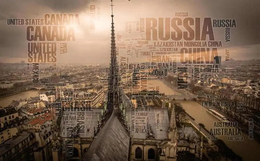 

European ancient city dusk TV background wall wallpaper for walls 3 d for living room