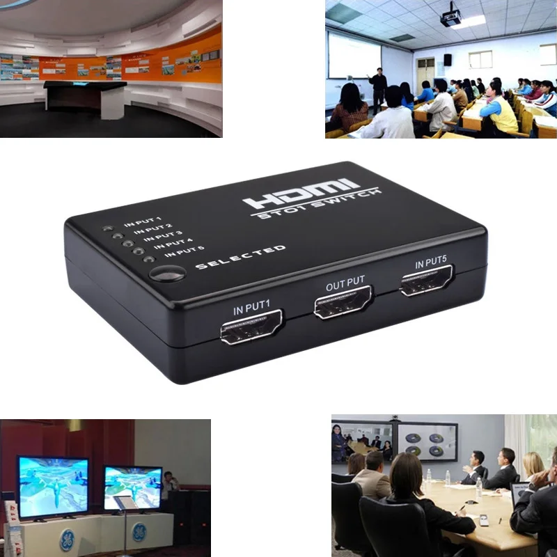 

New HDMI Switch 5 Port Switch 4K HDMI Switch Switcher + Remote Control Switch Connect 5 Devices to HDTV GDeals