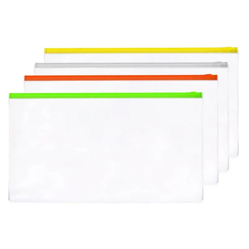 

5PSC A4 A5 A6 Transparent Edge Banding File Document Stationery Package Bag