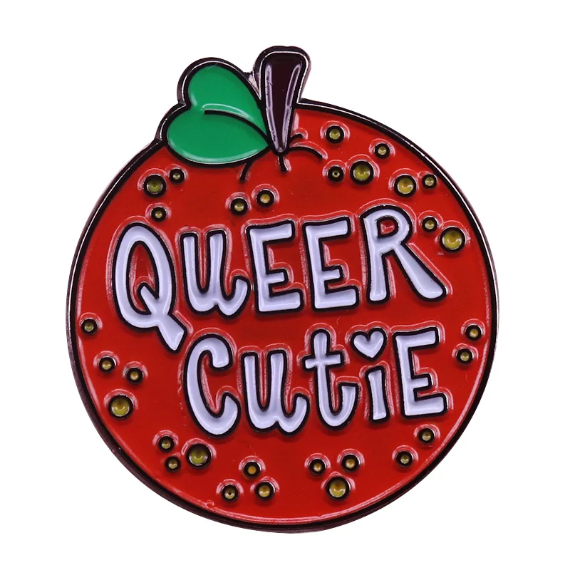 

Queer cutie brooch orange fruit enamel pin gay pride LGBT badge
