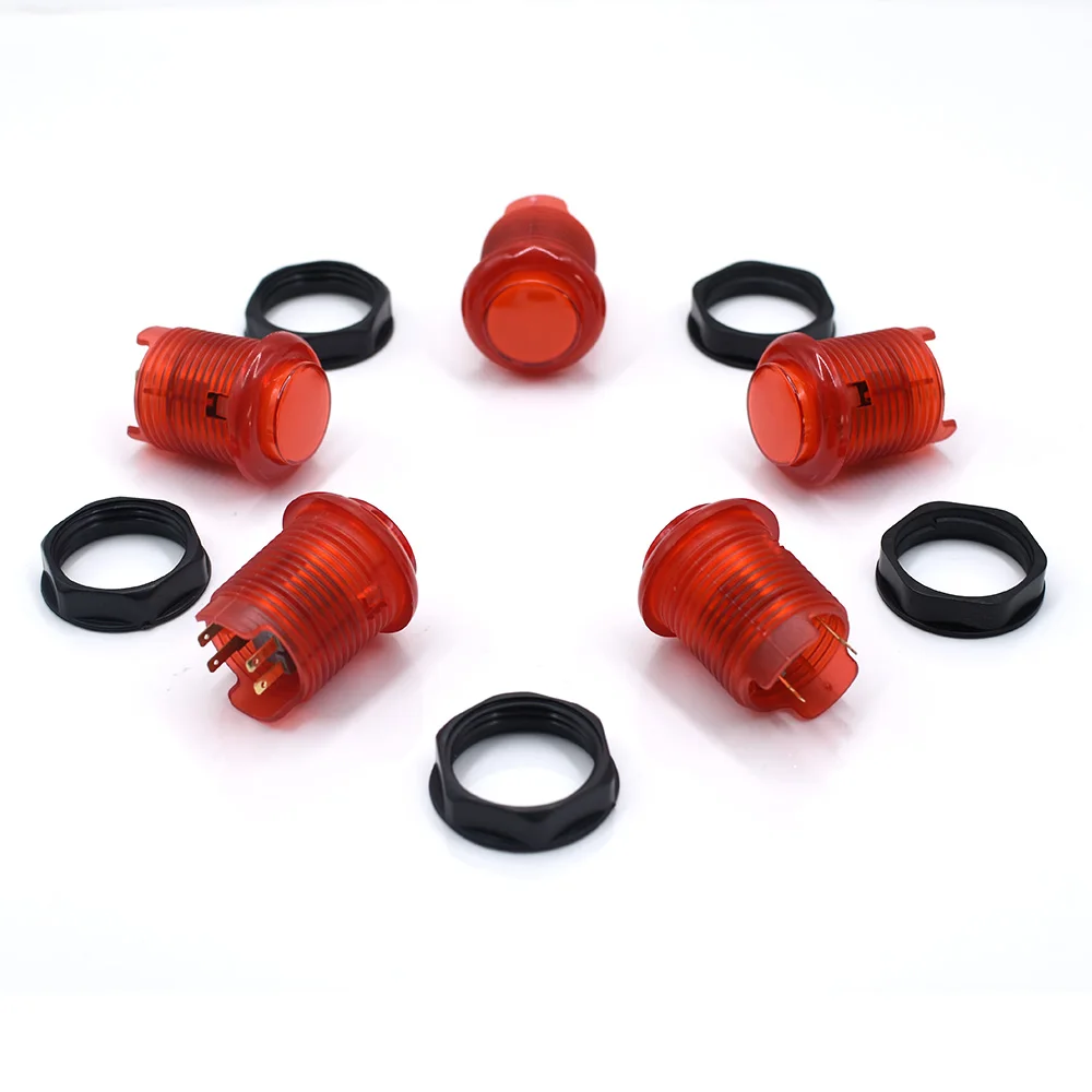 5pcs 30mm Full Color LED Illuminated Push button Built-in Switch 5V Buttons for Classic Arcade Machine Joystick Games Parts (1)