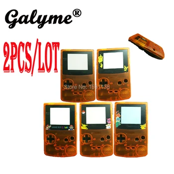 

2pcs/lot Hot Sale Transprent Orange-Black Color Cover Plastic Shell Case Fit For GameboyColor Repair Housing Boy Color w/Screws