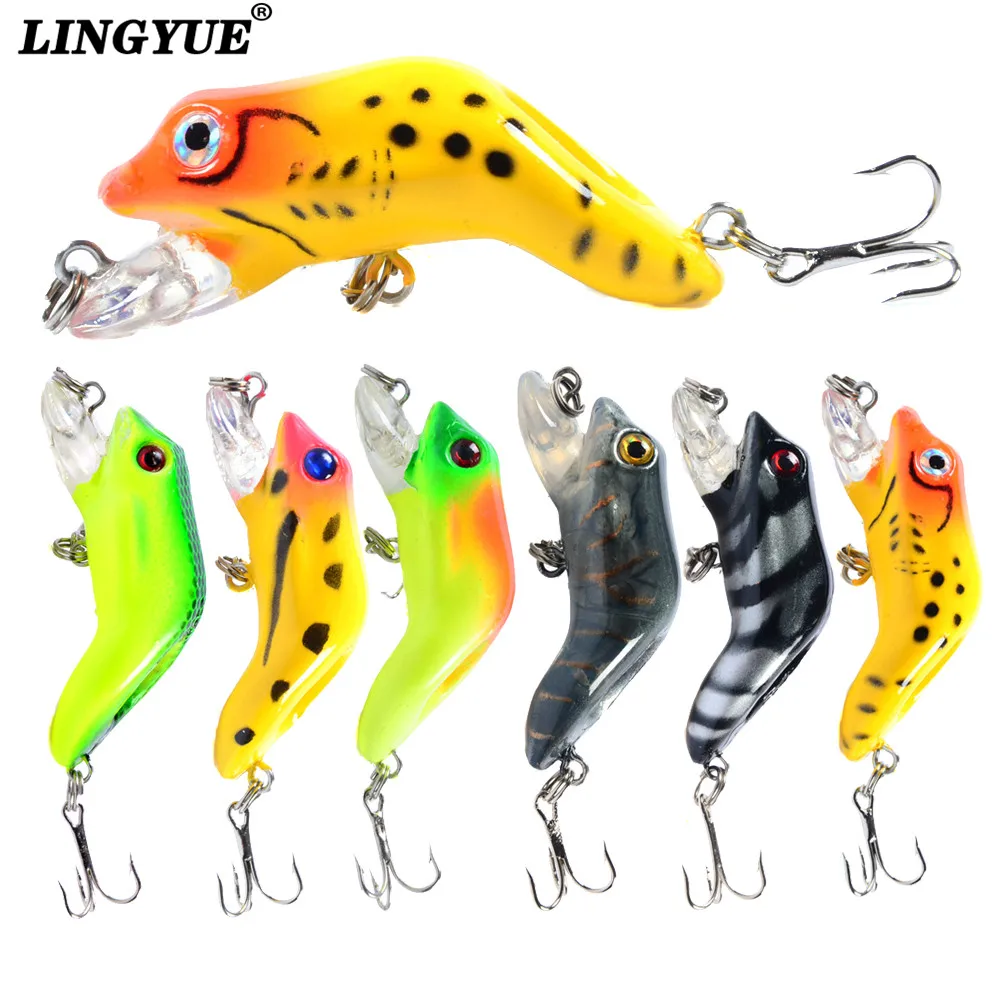 جديد 1 قطعة 5.5 سنتيمتر/8.9g البلاستيك الصلب الضفدع الصيد إغراء 3D عيون Swimbait Crankbait الطعم Isca الاصطناعي عالية الجودة الصيد الطعم