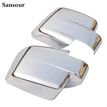 Sansour For Jeep Patriot Liberty 2011-2015 Chrome Door Side Wing Mirror Cover Trim Molding Cap Overlay