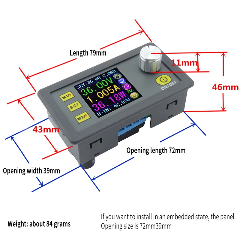  DP50V5A Digital Control DC Power Supply Adjustable Buck Module Integrated Voltmeter Ammeter Color S