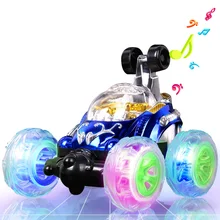 Stunt car roll music remote control car off-road remote control car racing movable mold charging children toy car