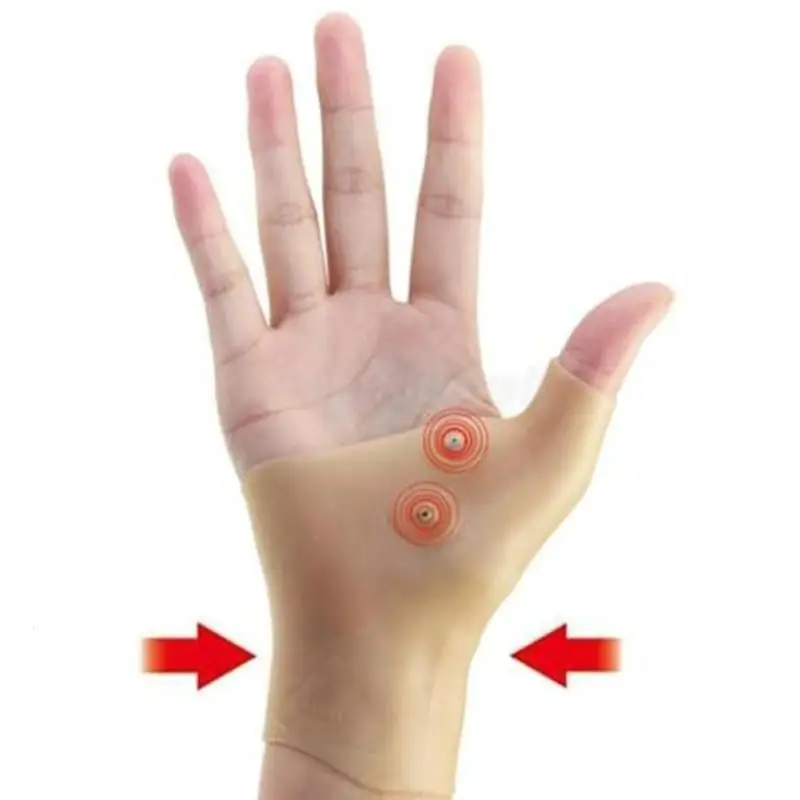 1 шт. Магнитная лечебный наручный пальцем руки Поддержка перчатки силиконовый гель артрит Давление корректор массаж боли перчатки L3