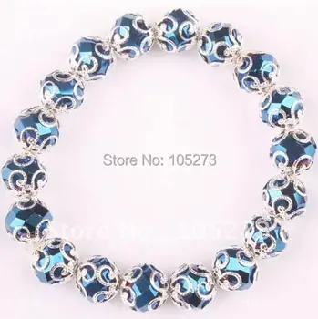 

Dark Blue Crystal Stretchy Bracelet Bangle Fashion Women's Bracelet Crystal Jewelry Wholesale New Free Shipping FN1342