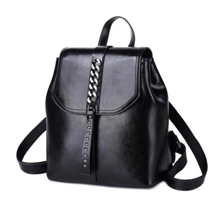 

New Fashion women's bag leather shoulder bag female Europe and America wild casual shoulder bag female travel backpack